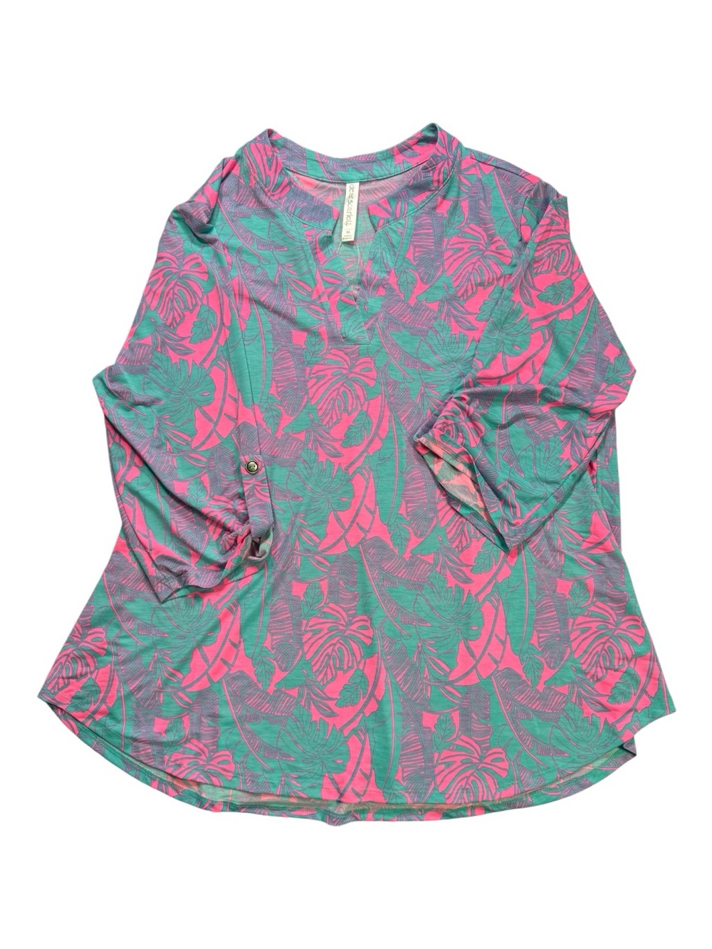 Dear Scarlett Tropical Leaf Print Blouse – XL NWT
